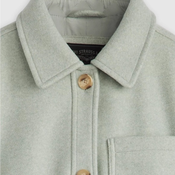Levi’s Harper Wool Shortie Jacket Seafoam Green Women XS New - Picture 6 of 6